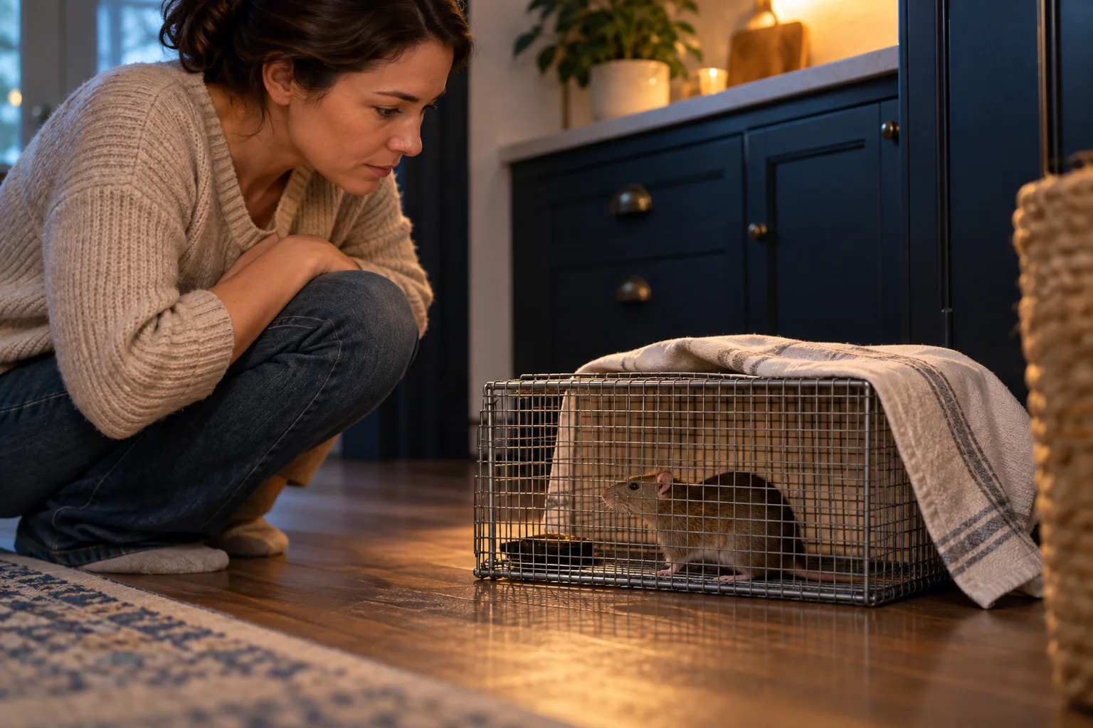 AI-generated illustration for What to Do After You Catch a Rat