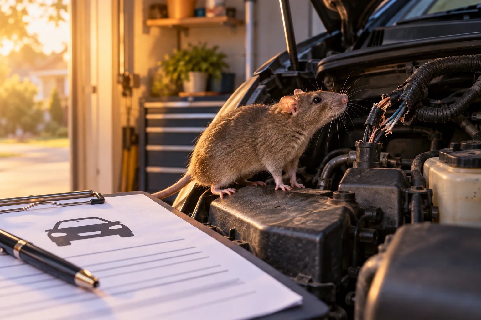 AI-generated illustration for Does Car Insurance Cover Rat Damage? Start With Your Policy