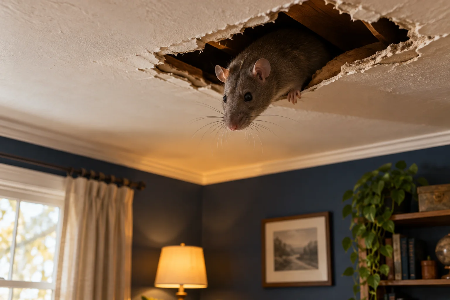 AI-generated illustration for Can Rats Chew Through a Ceiling? Investigate Before Cutting