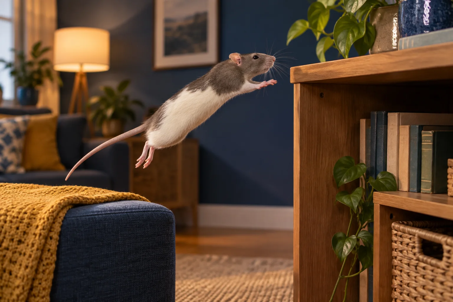 AI-generated illustration for How Rats Use Jumps and Climbing Routes to Reach a Home