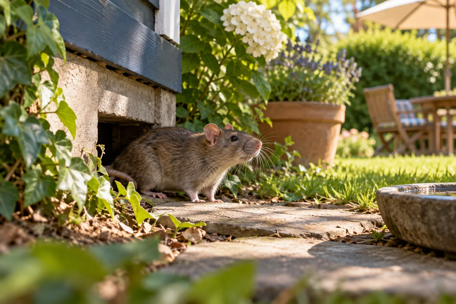AI-generated illustration for Summer Rat Habitat: Shade, Water, and Food Sources