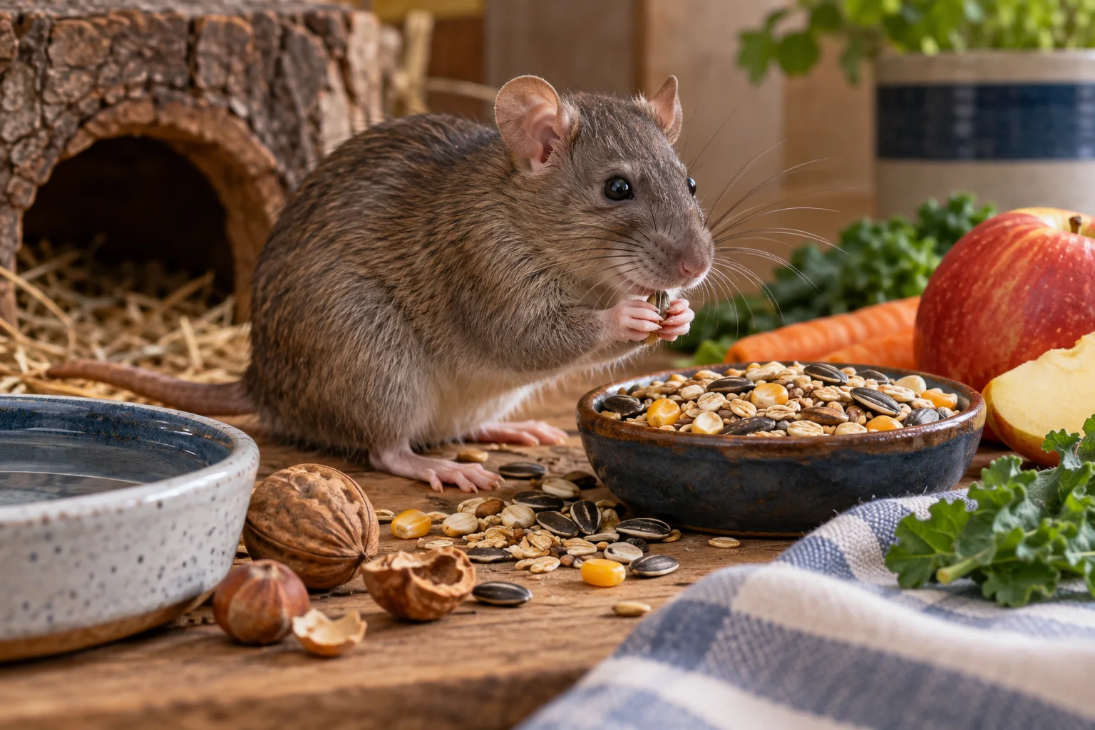 AI-generated illustration for What Do Rats Eat in Nature? Their Diet Explains Home Problems