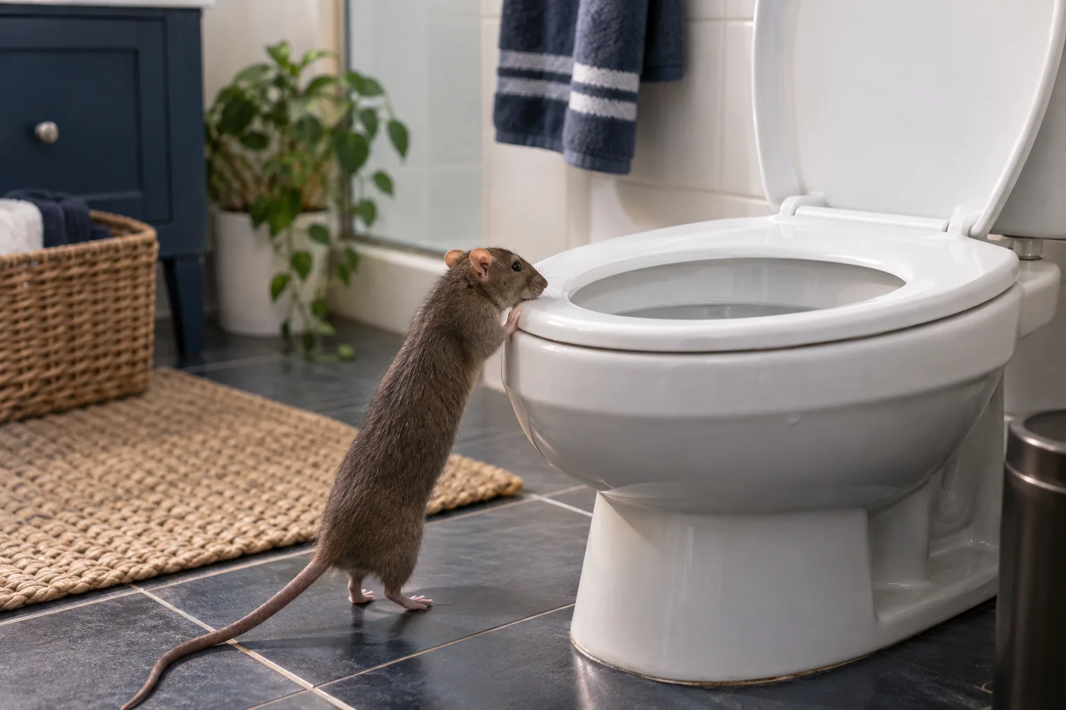 AI-generated illustration for Can Rats Get Into a House Through a Toilet? What to Do and What to Inspect